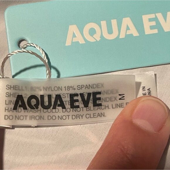 AquaEve Women Tankini Swimsuit Top ONLY Medium Black Orange Tropical Adjustable - Picture 7 of 8